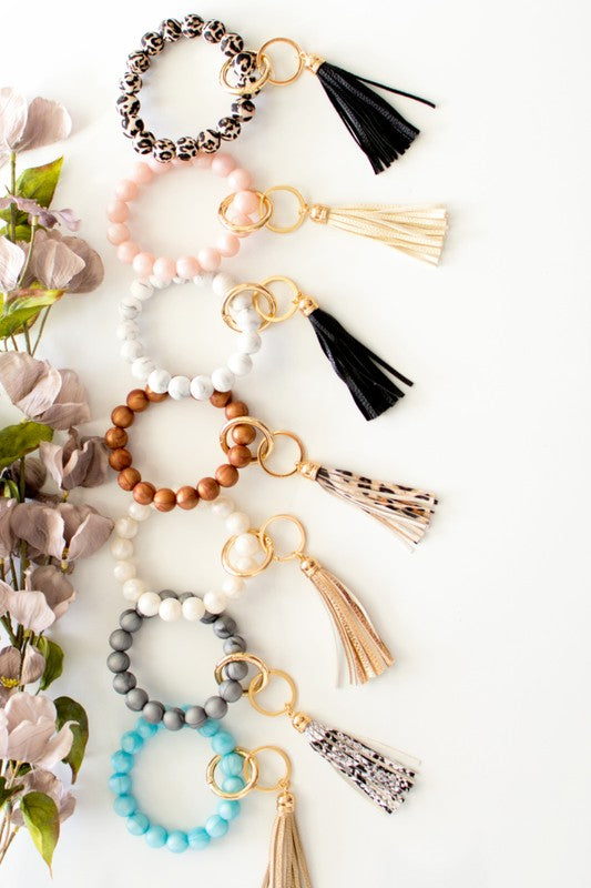 Diva Beaded Key Ring Bracelet