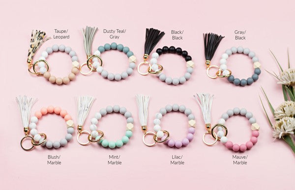 Color Block- Key Ring Bracelet