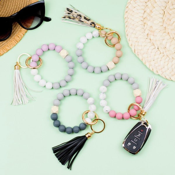 Color Block- Key Ring Bracelet