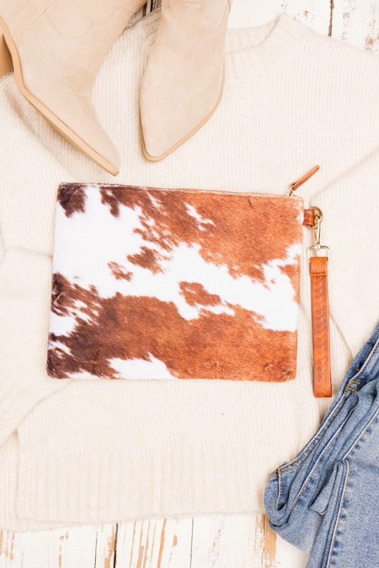 Clutch - Faux Cow Fur