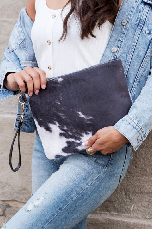 Clutch - Faux Cow Fur