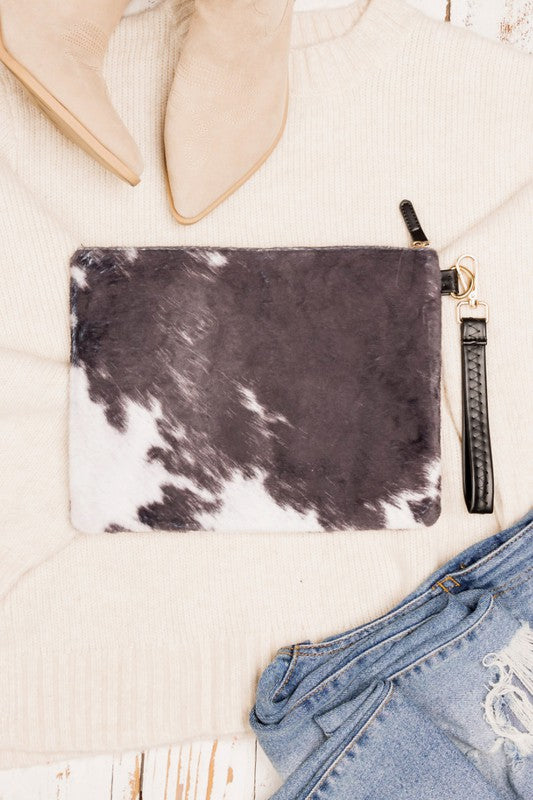 Clutch - Faux Cow Fur