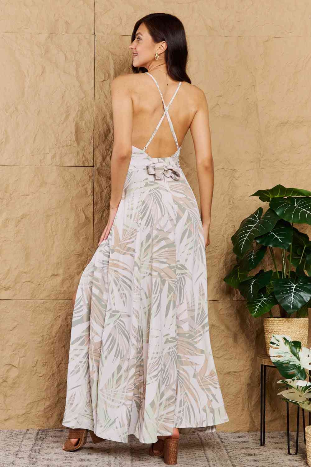 Watch Me Grow - Open Cross Back Maxi Dress