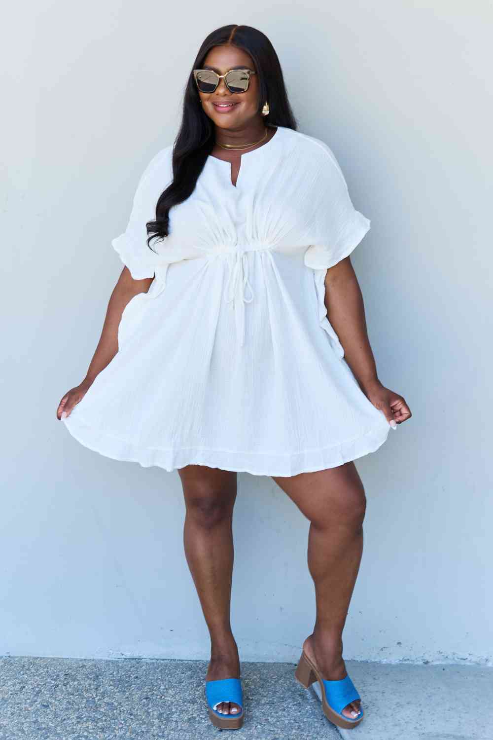 Ruffled Out Dress - White