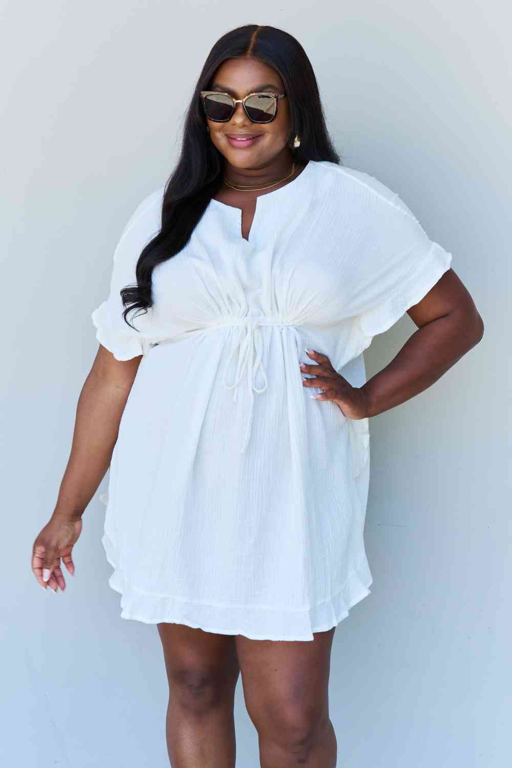Ruffled Out Dress - White