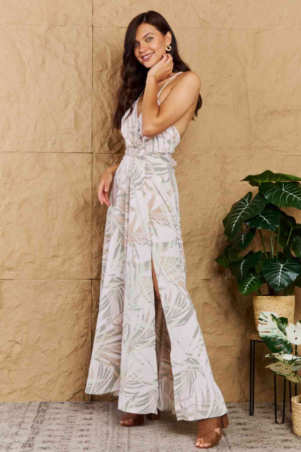 Watch Me Grow - Open Cross Back Maxi Dress