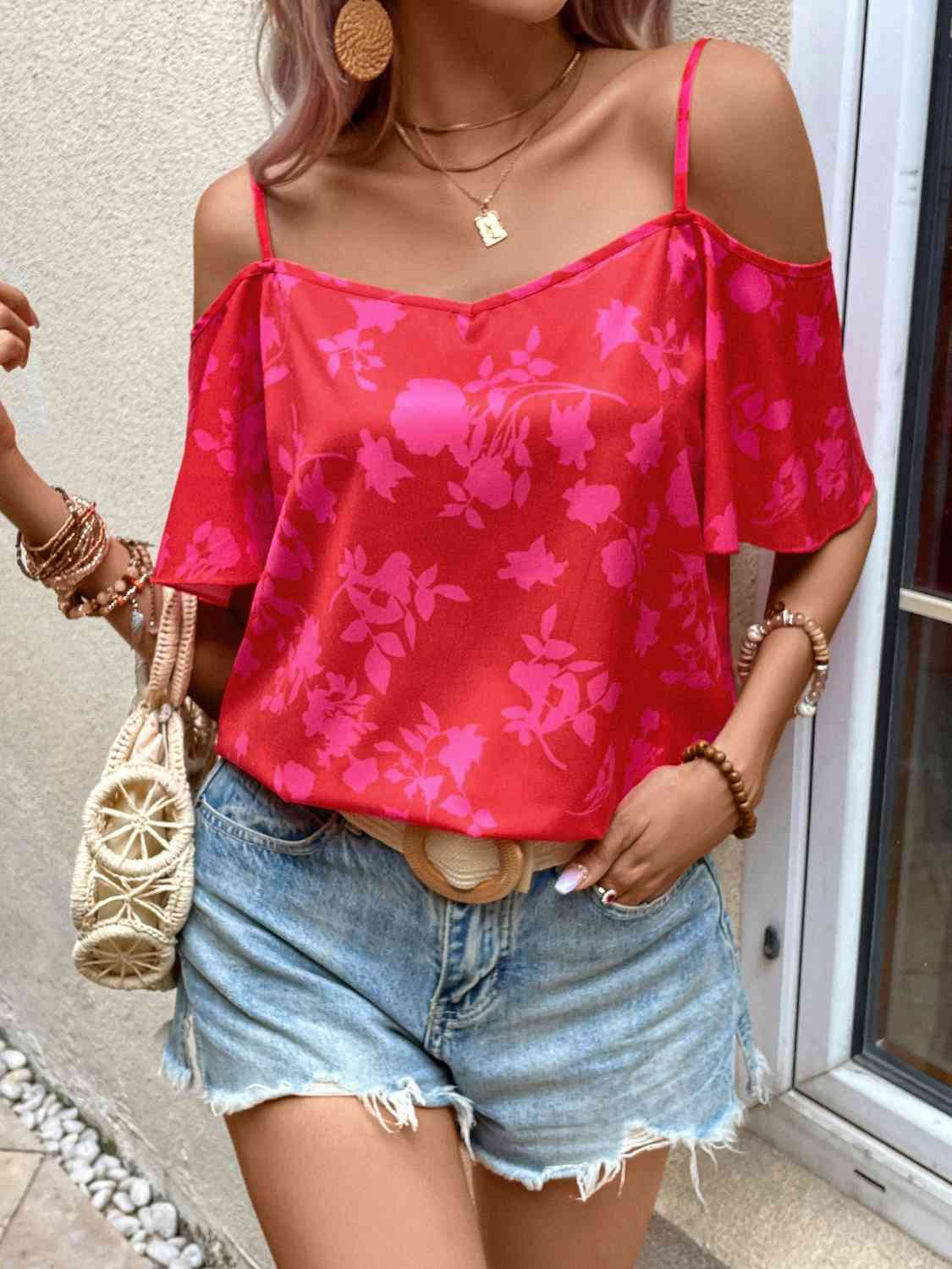 Open Shoulder Flare Shirt