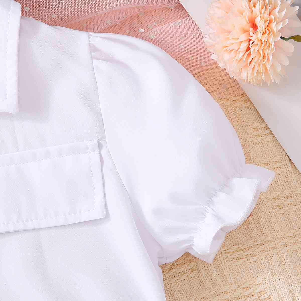 Two-Tone Belted Girl's Dress