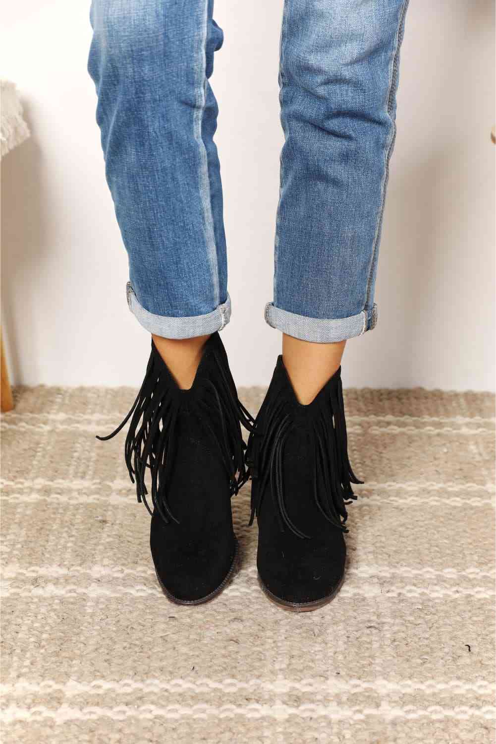Fringey Cowbgirl Ankle Boots
