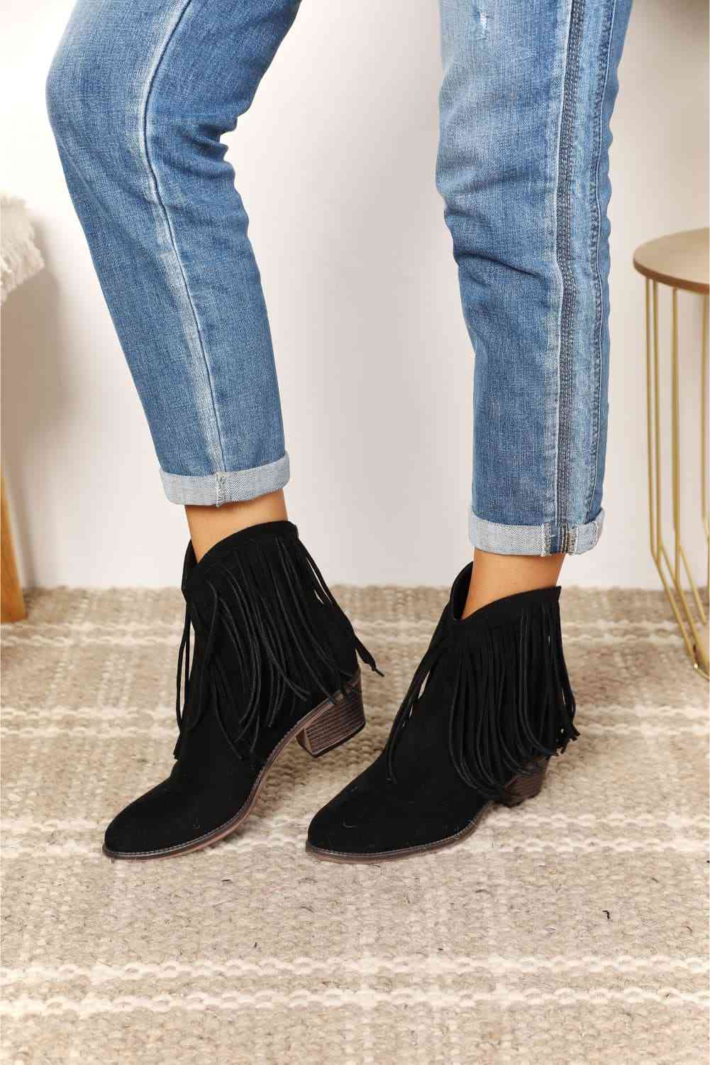 Fringey Cowbgirl Ankle Boots