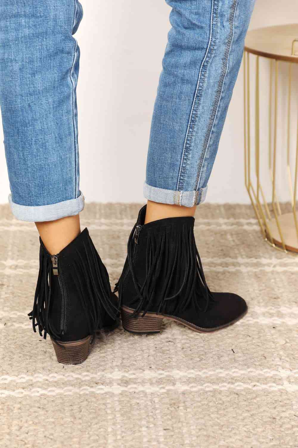 Fringey Cowbgirl Ankle Boots