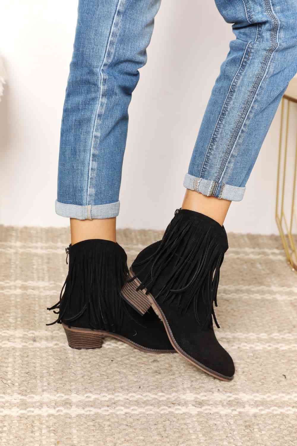 Fringey Cowbgirl Ankle Boots