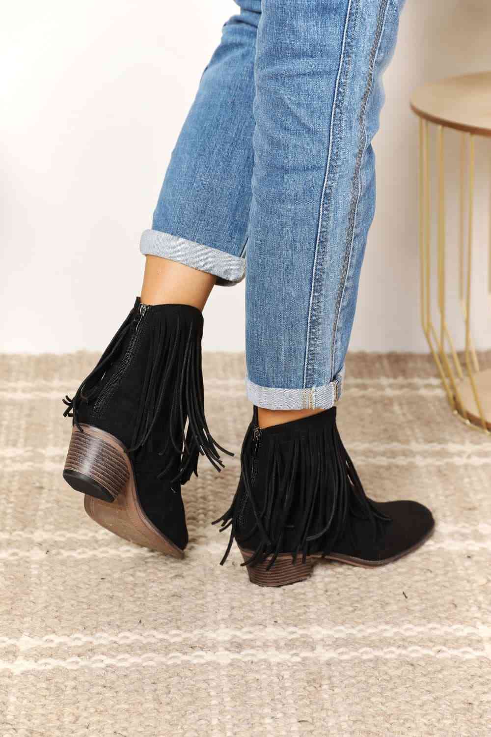 Fringey Cowbgirl Ankle Boots