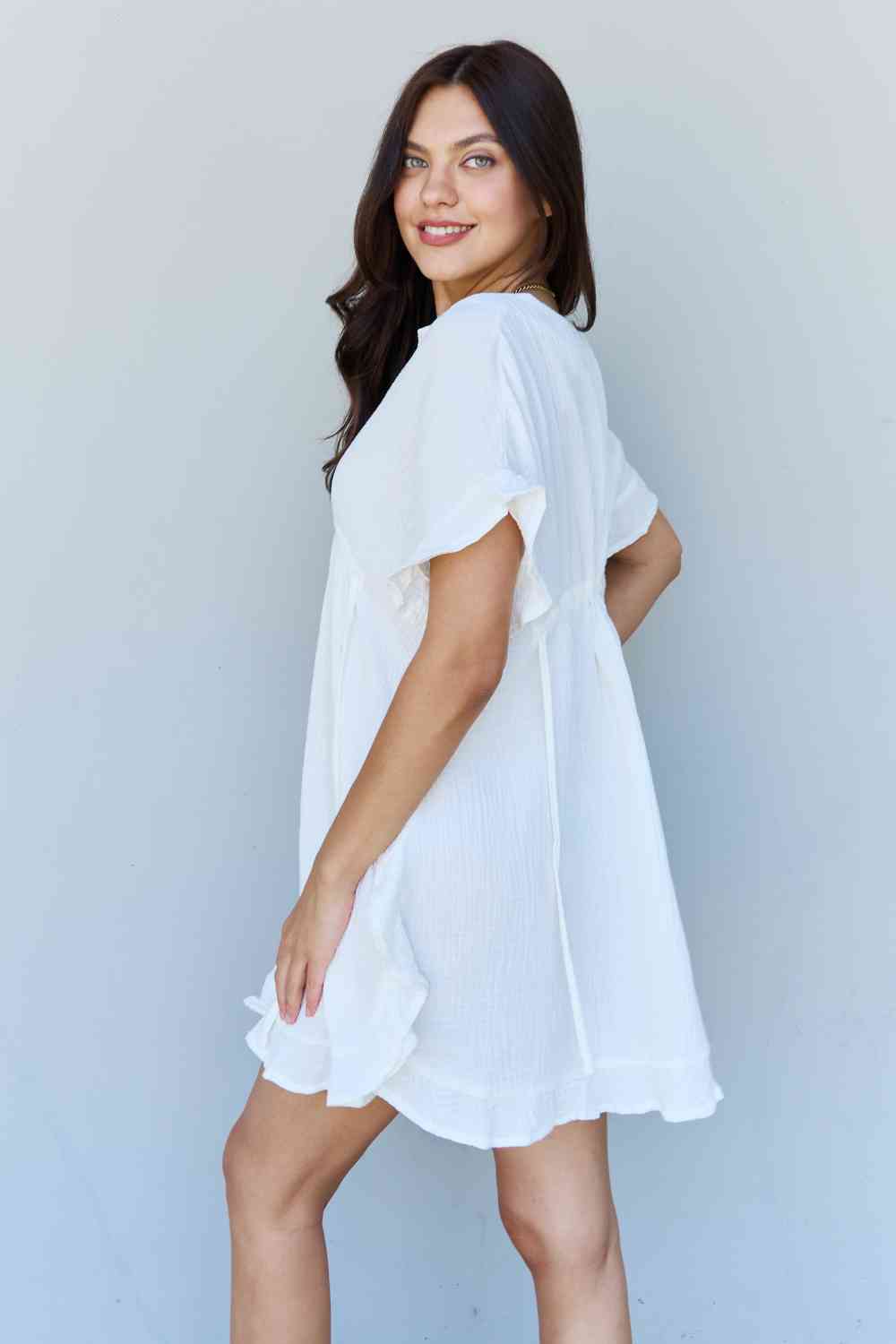 Ruffled Out Dress - White