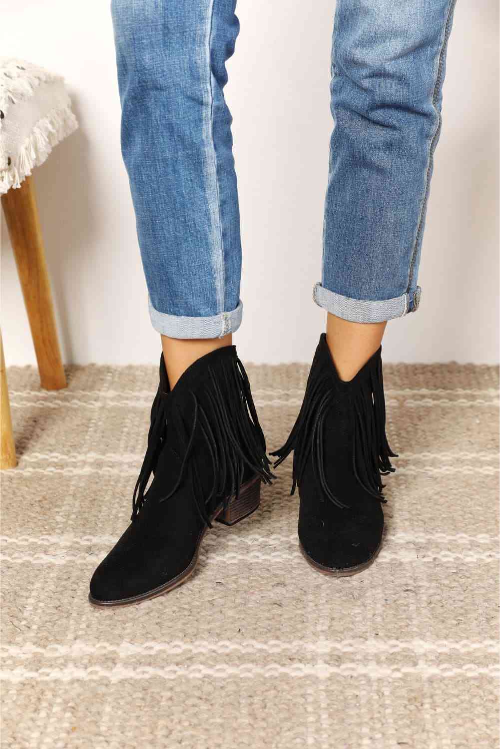 Fringey Cowbgirl Ankle Boots