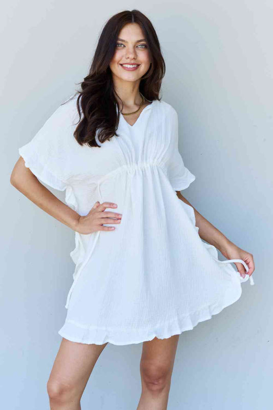 Ruffled Out Dress - White