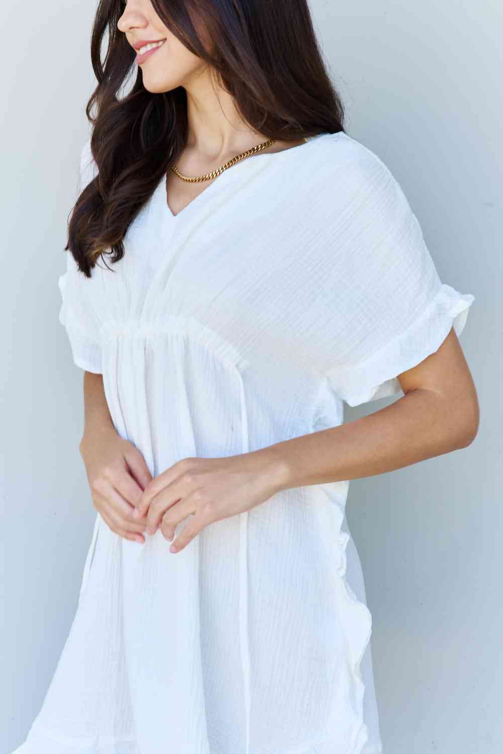 Ruffled Out Dress - White