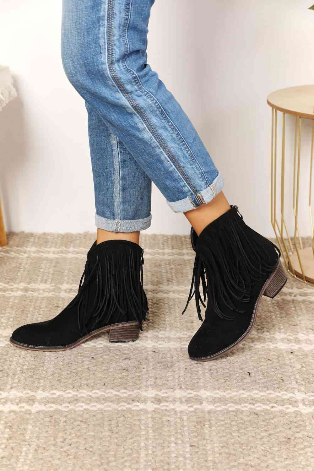 Fringey Cowbgirl Ankle Boots