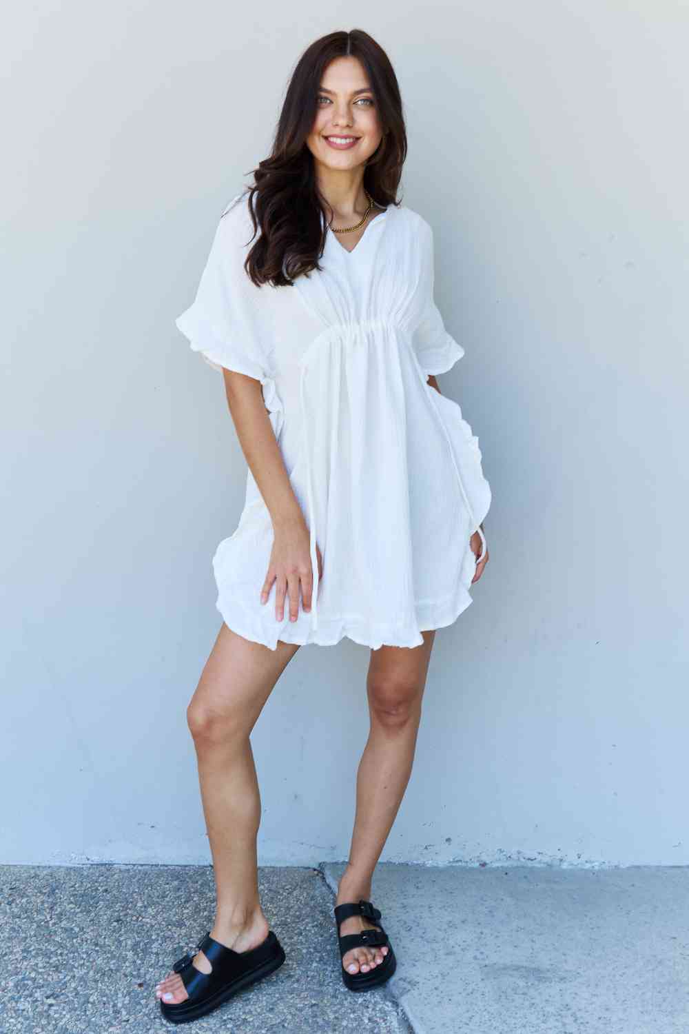 Ruffled Out Dress - White